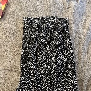 LOFT Black and White Wide Leg Pant